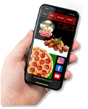 Branded restaurant ordering app on smartphone